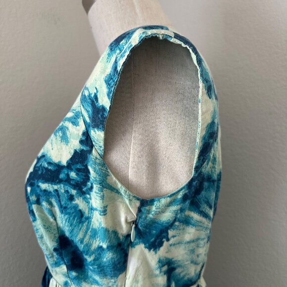 Anthropologie Floret Pencil Mini Dress Beaded Square Split Neck Cap Sleeve Sz 0 - Picture 6 of 15